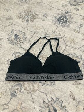 Calvin Klein Black Bralette with Gray Logo Band